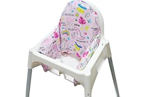MISSEIAR High Chair Cushion with Cover for IKEA Antilop High Chair, Wooden High Chair Pad Pillow, Cushion Insert for Replacement, Built-in Inflatable Cushion (Pink)