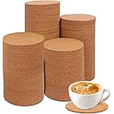 180 Pack 3.5 Inch Round Cork Coasters, Absorbent Cork Coasters for Drinks, Crafts, DIY Projects Wine Glass, Mug, Coffee Cup, Plants and General Use KUKLIPJIM