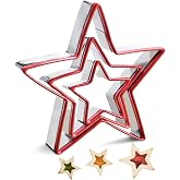 Star Cookie Cutter Set of 3 for Holiday Baking, Stainless Steel Star Shape | With Gift Box, 3 Sizes 1.9" to 4.7", Star Shaped Mold Sandwiches Cutter Biscuit Mold for Sandwich Biscuit Fondant Cake Cheese
