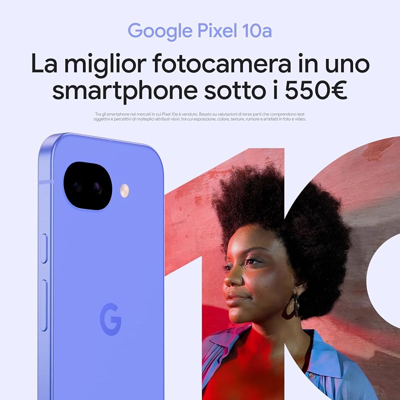 Pixel 10a - 7 anni di nuovi aggiornamenti e funzionalità, oltre 30 ore di autonomia, Guida fotografica, Gemini Live, Sicurezza Pixel - Viola lavanda, 128GB