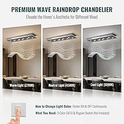 Siljoy Modern Wave Raindrop Crystal Chandelier