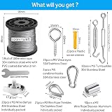 AMLOOPH 100m Garden Wire Kit 2mm Stainless Steel Tension Catenary Trellis Kit view 2