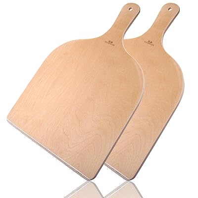 G.a HOMEFAVOR Wood Pizza Peel 12x16 inch 2-Piece, Premium Large Pizza Paddle, Wooden Pizza Spatula for Baking Homemade Pizza and Bread