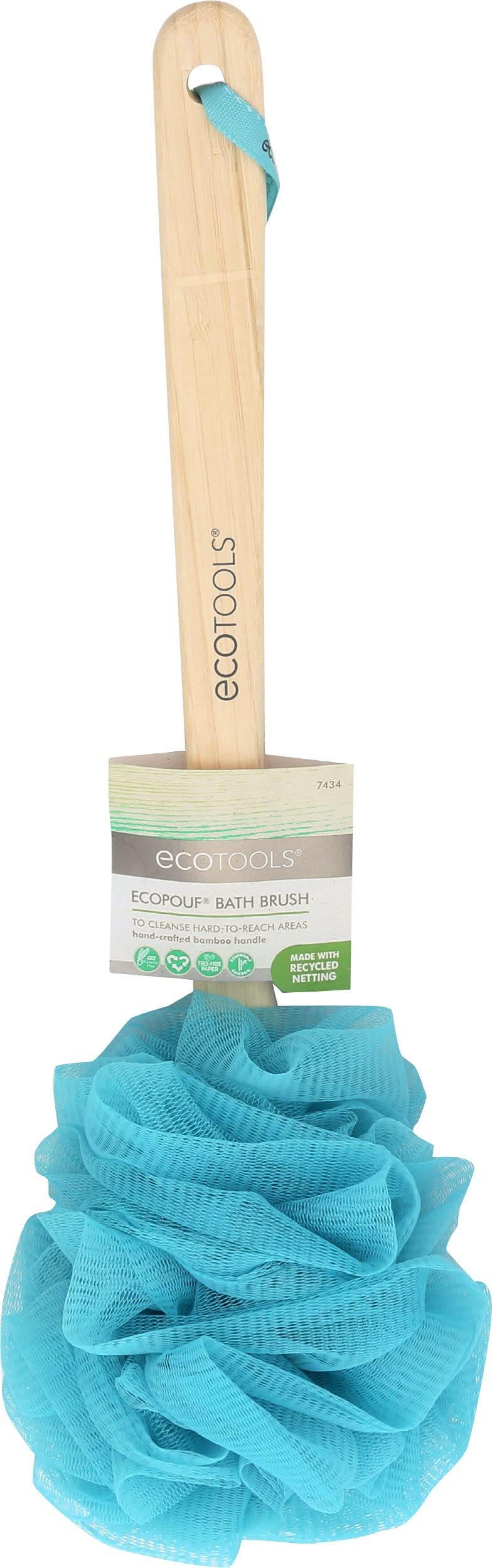 Bath Pouf With Handle - Hard-to-Reach Cleansing Sponge - EcoPouf Bath Brush - Assorted Colors