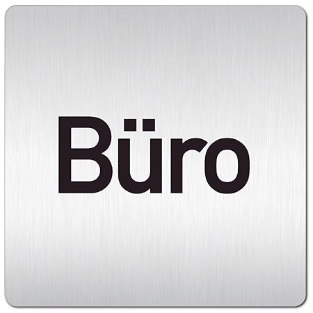 'Büro' XXL Schild - Türschild - Hinweisschild aus 1,5mm starkem Aluminium mit veredelter Oberfläche • 125 x 125mm • pflegelei