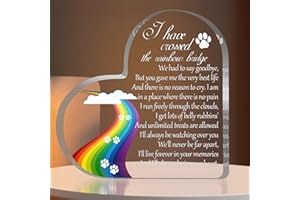 Pet Memorial Gifts, Sympathy Gift for Loss of Dog Cat Memorial Acrylic Rainbow Bridge Decorations Condolences Gifts for Pet L