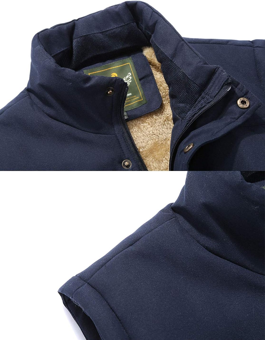 Flygo Men's Winter Warm Outdoor Padded Puffer Vest Thick Fleece Lined Sleeveless Jacket at  Men’s Clothing store