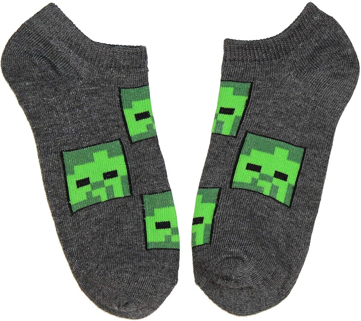Minecraft Kids Classic Heros And Monsters 5PK No Show Socks (4/6): Clothing