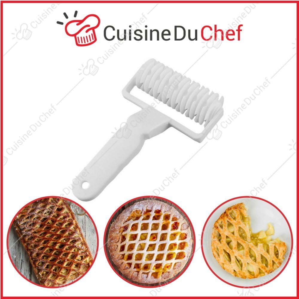 ✮ CuisineDuChef ✮ Diamond roller | Original dough cutter | Best for pie, pie, puff pastry, brittle decorations | Mesh and net wheel | Pastry & Cooking | Pro quality