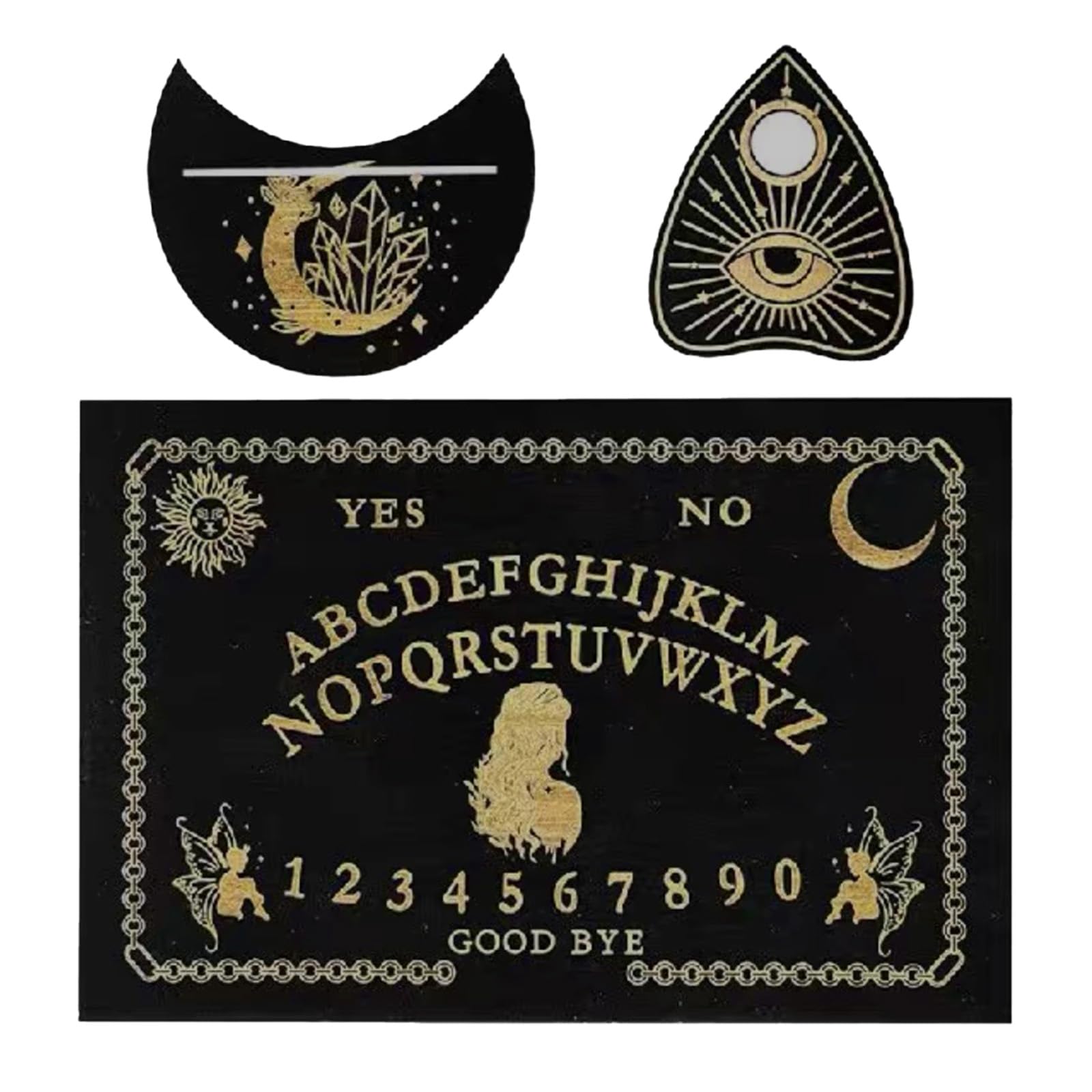 Wooden Ouija Spirit Board Game: Classic Spirit Board with Planchette for Divination Witchcraft and Spiritual Communication - Witchcraft Supplies Talking Boards for Enthusiasts