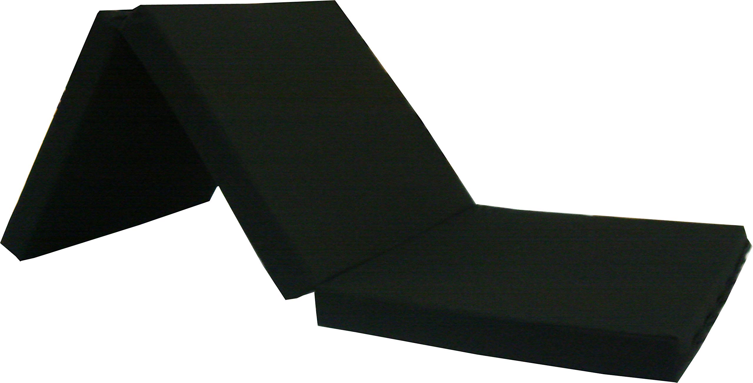 D&D Futon Furniture Black Trifold Foam Beds 3 x 27 X 75 Inch, Floor TriFold Bed, High Density
