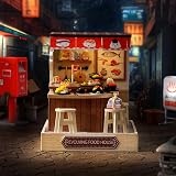 CUTEROOM DIY Miniature House Kit with Furniture LED Dust Cover Food House view 2