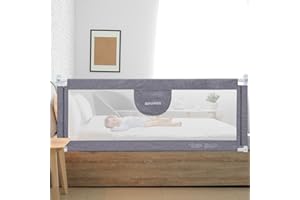 MBQMBSS 73" Bed Rails for Toddlers, Universal Bed Rails for Toddlers, Adjustable Baby BedRail Guard for Queen King Twin Full Size Mattress, Extra Tall Bed Sides Rails with Double Safety Lock(1 Side)