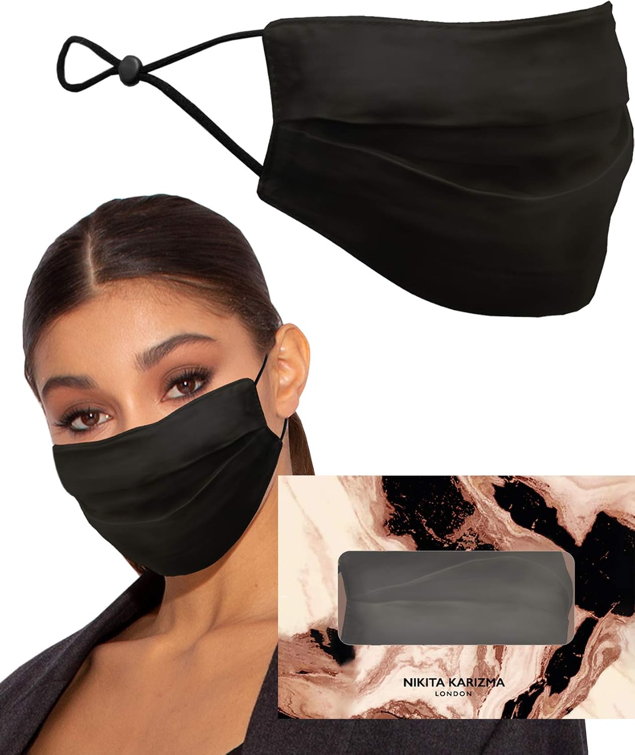 KARIZMA Beverly Hills Silk Face Mask - Luxury Fashionable Designer Washable Fabric Reusable Facemask for Women