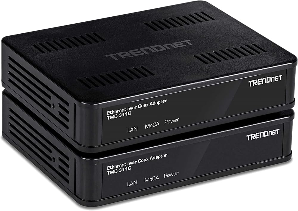 TRENDnet MoCA 2.0 Ethernet Over Coax Adapter 2 Pack Gigabit LAN TMO-311C2K