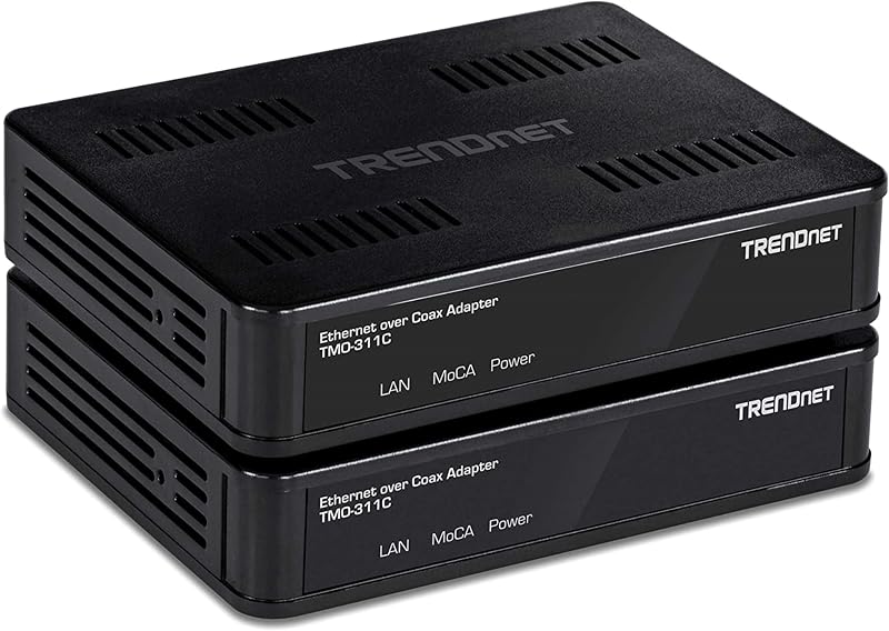 TRENDnet MoCA 2.0 Ethernet Over Coax Adapter 2 Pack Gigabit LAN TMO-311C2K