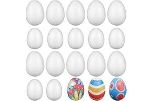 Magiclulu 40Pcs Easter Foam Eggs 2.48In & 3.14In White Foam Easter Eggs for Crafts Diy Painting Halloween Christmas Decoratio