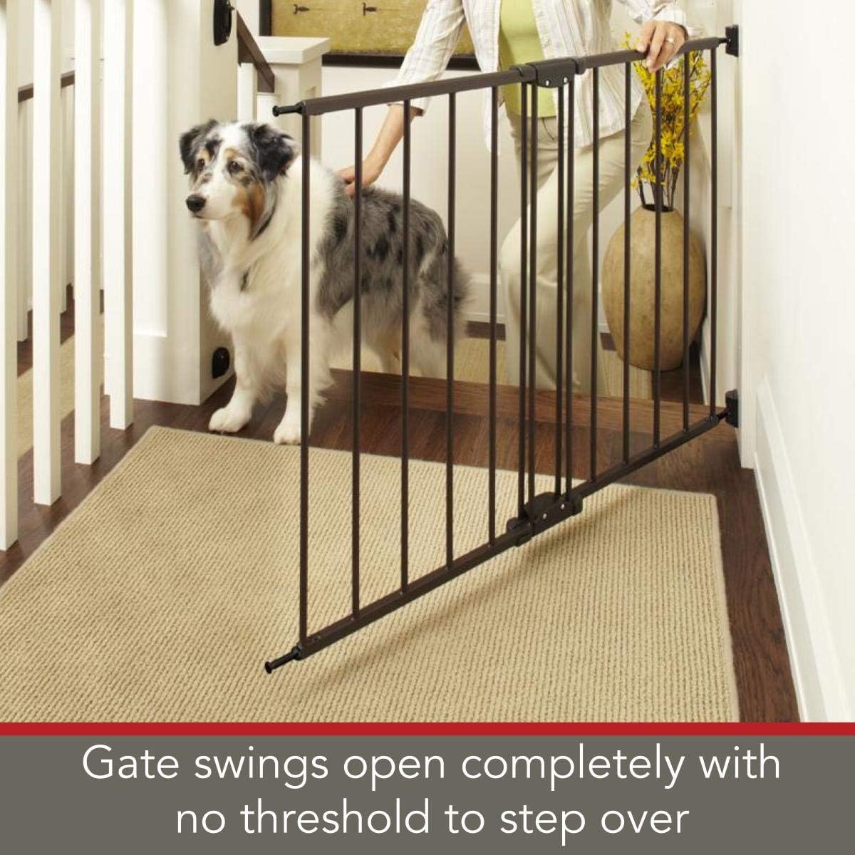 North States 47.85" Easy Swing Lock Baby Gate Ideal for Standard or