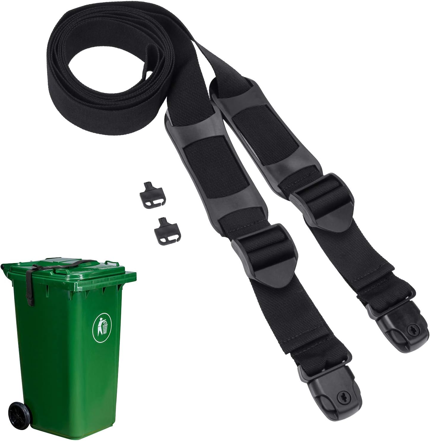 AHIER Bin Strap Garbage Lock, Outdoor Trash Can Lid Strap Garbage Can Security
