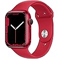 Apple Watch Series 7 (GPS, 45MM) (Product) RED Aluminum Case with (PRODUCT) RED Sport Band (Renewed)