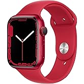Apple Watch Series 7 (GPS, 45MM) (Product) RED Aluminum Case with (PRODUCT) RED Sport Band (Renewed)