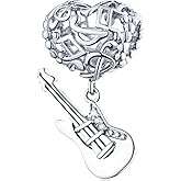 GEMDAZZ Silver Travel Charm Hobby Charm for Women Bracelets 925 Sterling Silver Shopping Handbag, High Heel Shoe, Guitar Beads, Valentines for Lover/Friends/Mother/Musician