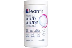 LEANFIT HYDROLYZED COLLAGEN™ Unflavoured – 10g Grass-Fed Bovine Collagen (Type I, III) + Vitamin C + Hyaluronic Acid Per Serv
