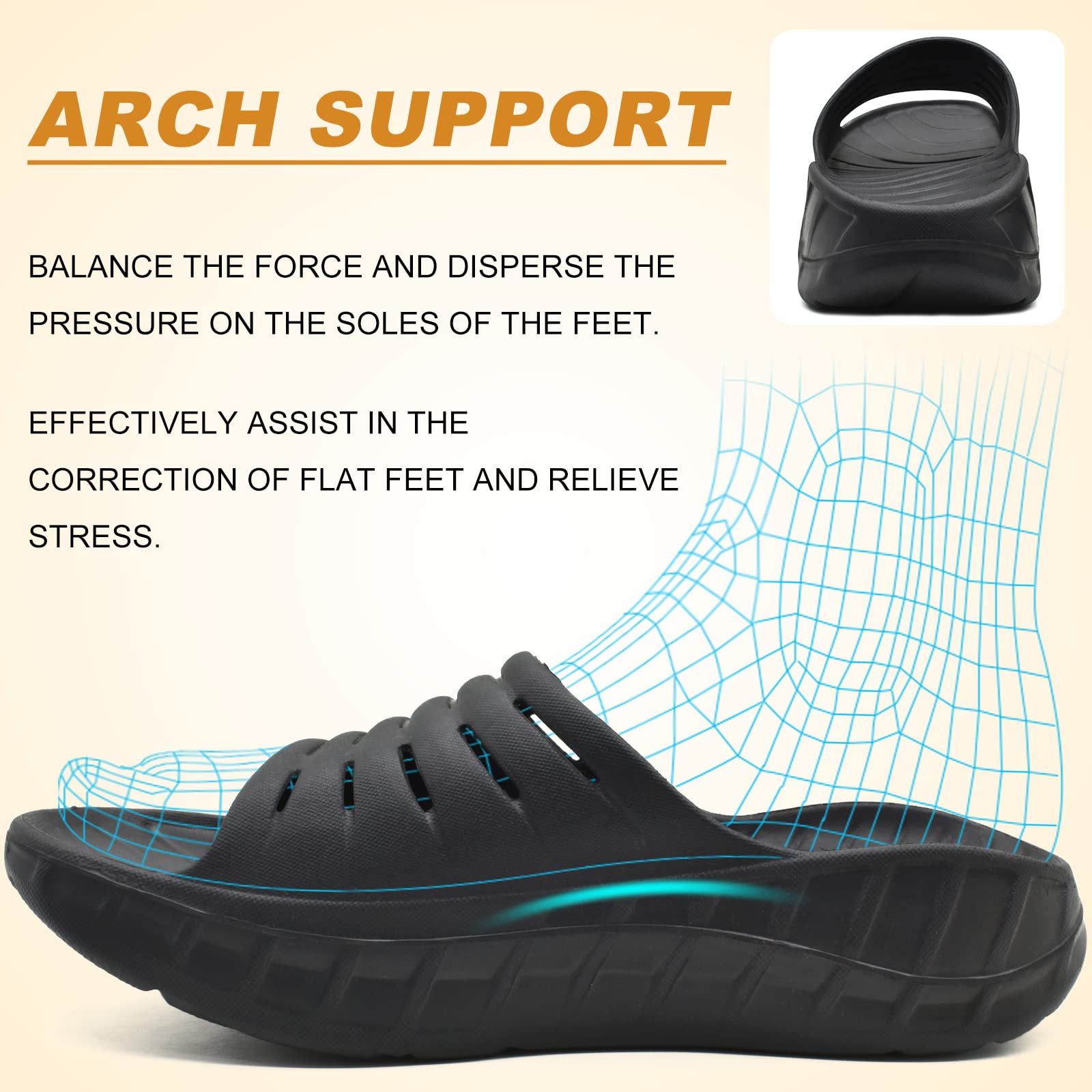 KuaiLu Recovery Sandalen Herren Bequeme Sport Sommer Strand Badesandalen 3
