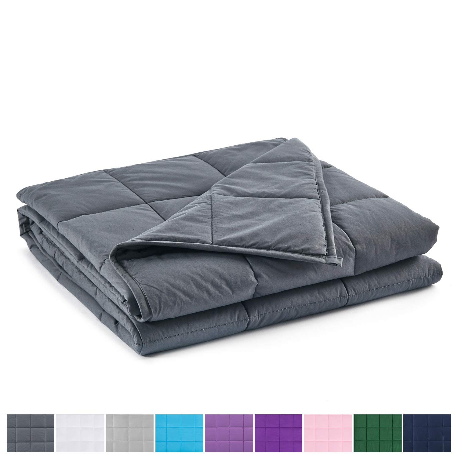 Premium Cotton Weighted Heavy Blanket Couple | 80''x90'',30lb | Adult Women Men | King Size | Dark Grey