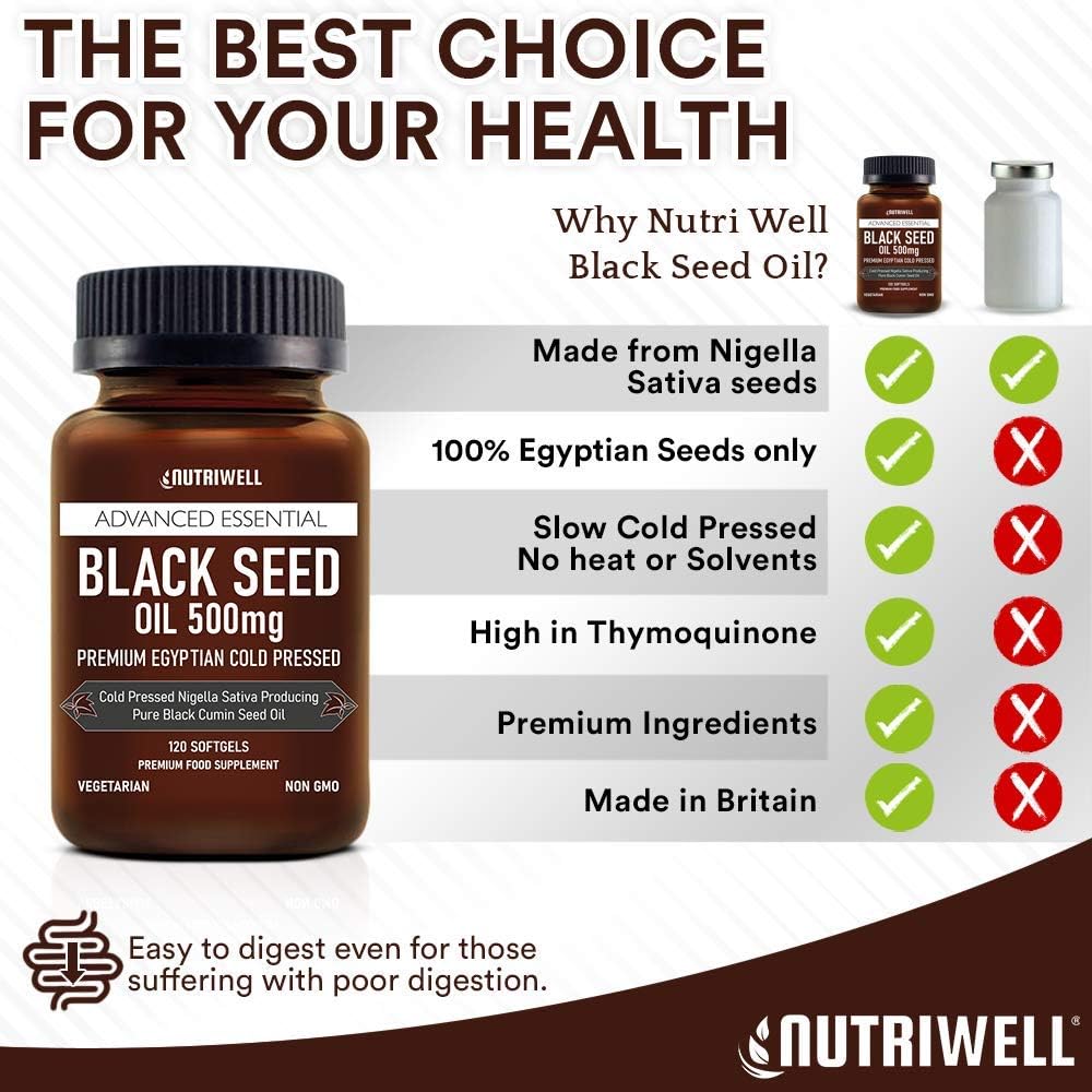 Black Seed Oil Softgel 120 Vegetarian Capsules 500mg, Non GMO - Image 4