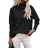 Zeagoo Women's Turtleneck Sweater Fall Winter 2026 Long Sleeve Chunky Knitted Trendy Pullover Tops