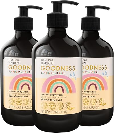 Baylis & Harding Goodness Kids Strawberry Swirl Body Wash 500 ml Pack of 3
