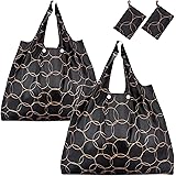 KINGMAS Reusable Grocery Bags, Eco-Friendly Folding Tote Shopping Bag fits in Pocket, Washable Waterproof Nylon Pouch Bags