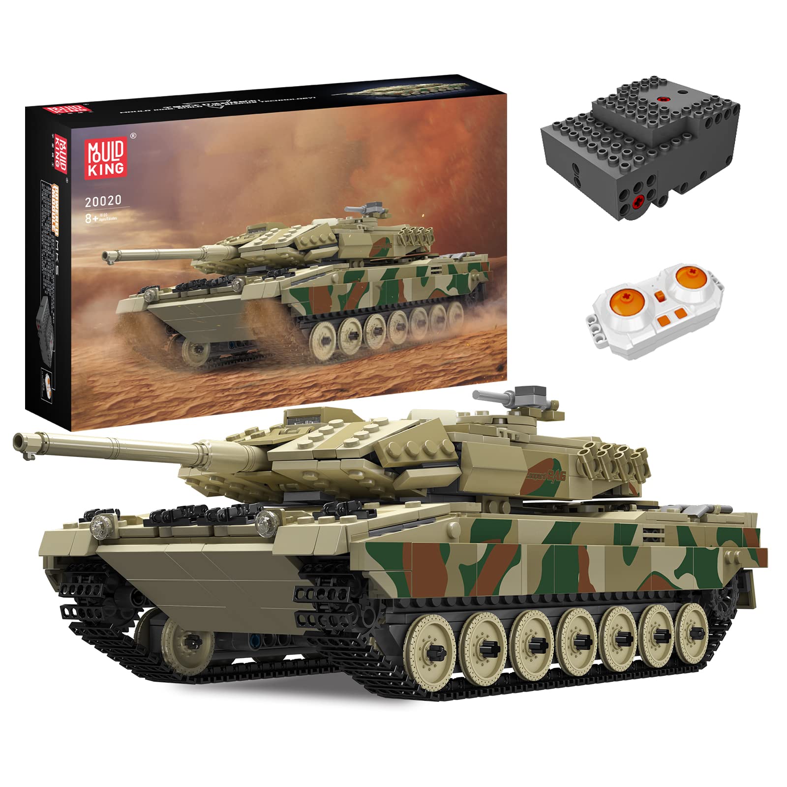 Photo 1 of [Remote/APP Control]Mould King MOC Leopard 2 Tank Building Block Kits, Military Vehicle Model Construction Block Sets, Adult Collectible Model Kits, Boy Toys for Christmas and Birthday Gifts(1091PCS)