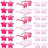 BOUBONI 10/20/30/40 Pack Star Sunglasses Rimless Transparent Pentagram Shaped Sunglasses Bulk Party Favor Glasses for Women (40, Pink, Hot pink)