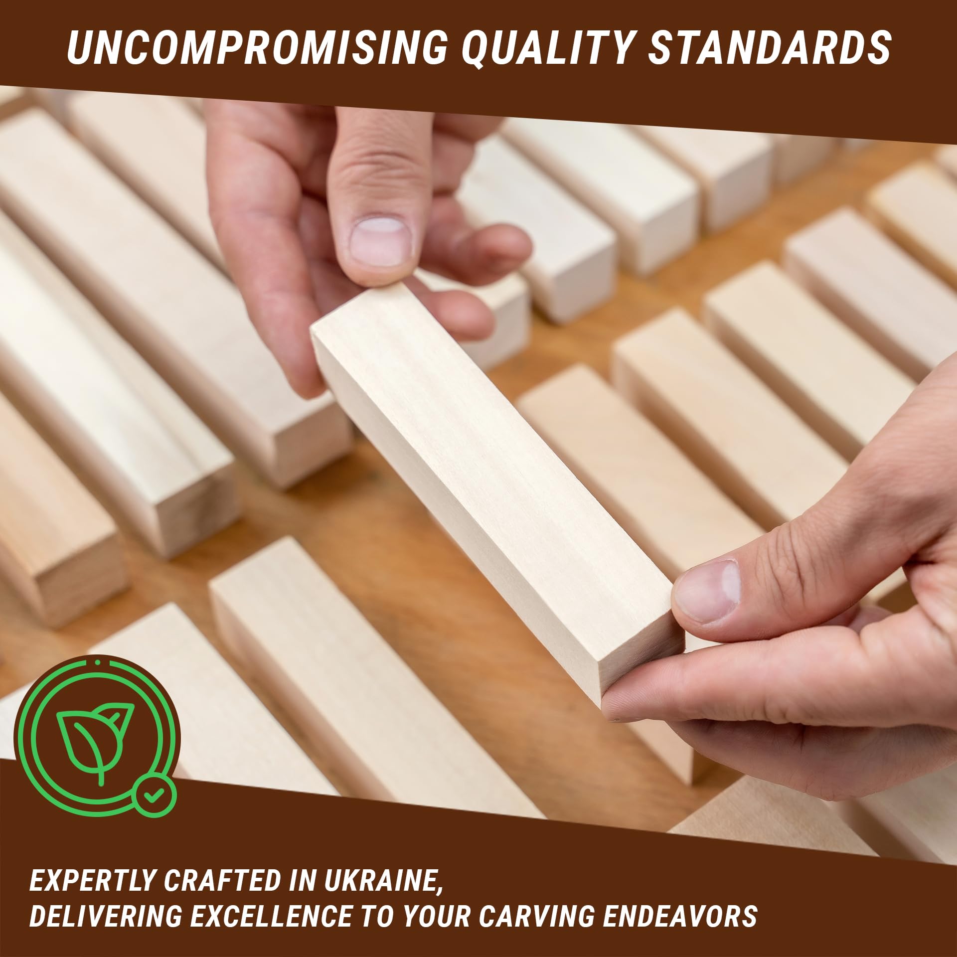 BeaverCraft Basswood Carving Blocks BW18 pcs Whittling Wood for Crafts - Soft Carving Wood - Basswood Kit 2 Different Sizes - Unfinished Wooden Blocks for Carvers