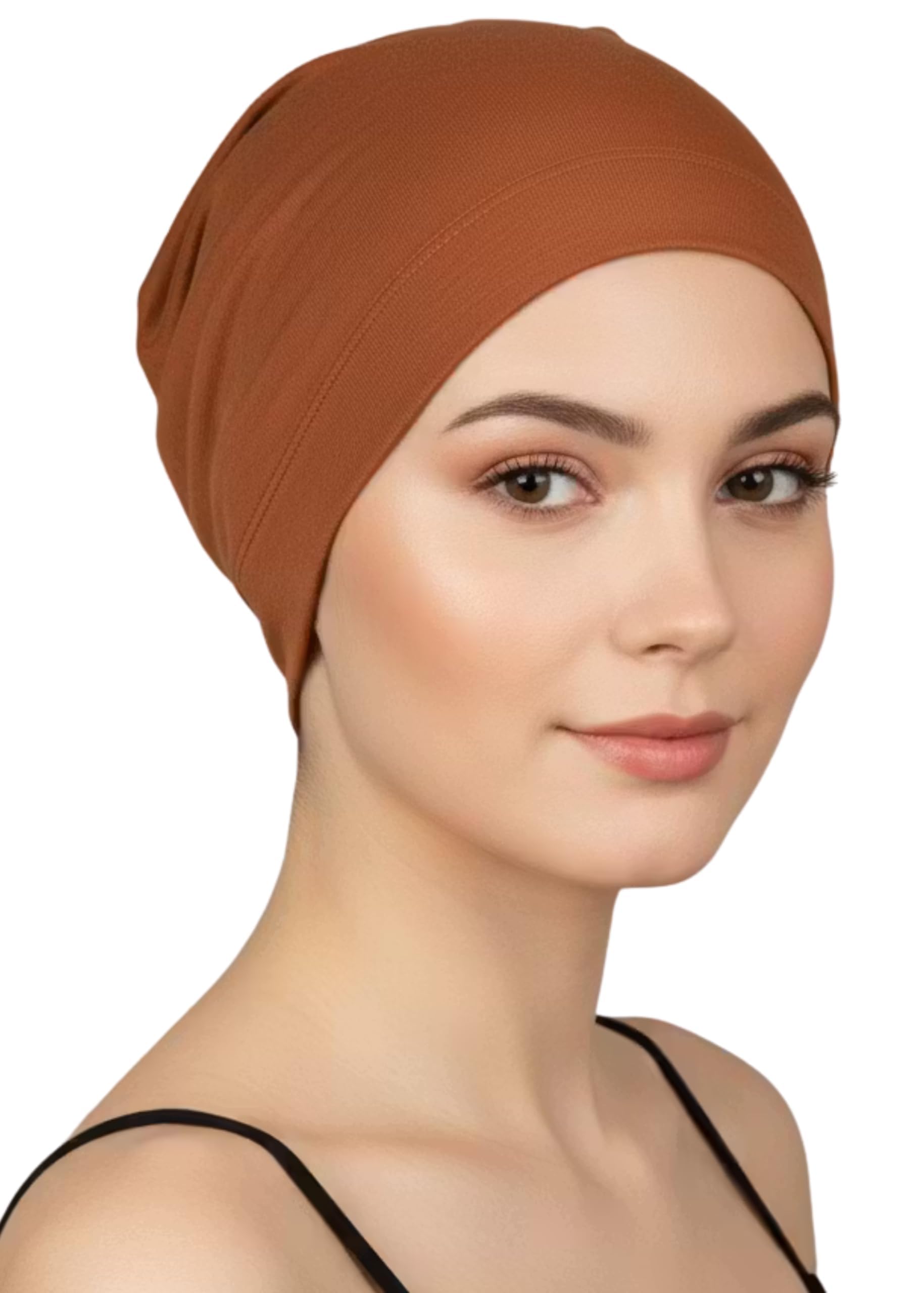 Deresina Bamboo Chemo Headwear for Women & Men – Ultra-Soft, Lightweight, Breathable Sleep Cap, Alopecia and Hair Loss Beanie (Cinnamon - One Size)