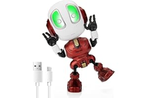 Sopu Stocking Stuffers, Rechargeable Robot Toys Mini Talking Robot with Repeats Waht You Say, LED Lights and Cool Sounds Interactive Toy Christmas Stocking Stuffers for Kids Adults(Red)