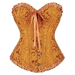 Women's Lace Up Boned Overbust Corset Bustier
