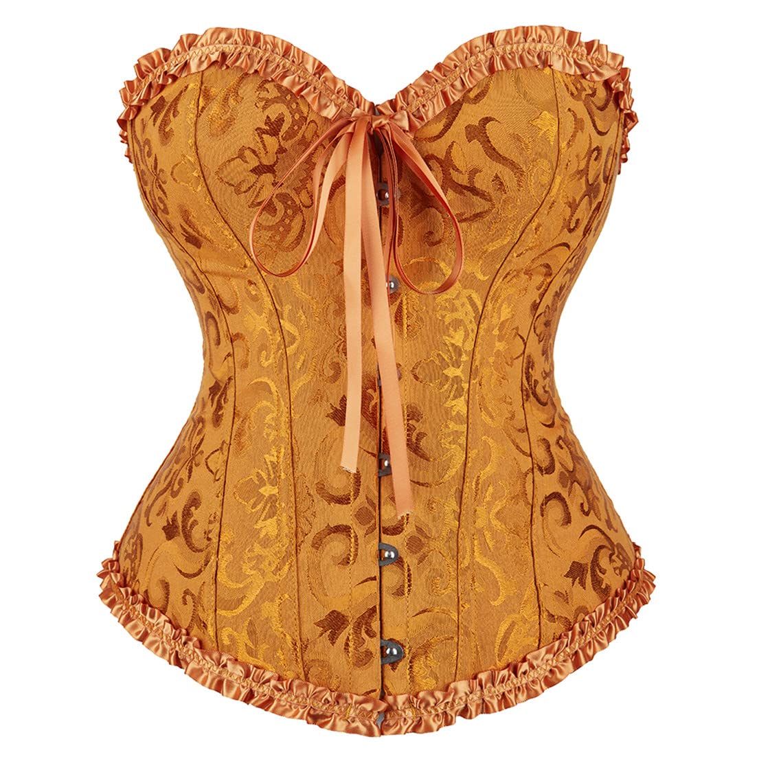 Women's Lace Up Boned Overbust Corset Bustier