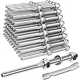 BLIKA 50 Pack Cable Railing Swage Threaded Stud Tension End Fitting Terminal for 1/8" Deck Cable Railing, T316 Stainless Steel, Cable Railing Tensioner 1/8" for 2"x2" Wood/Metal Post