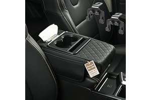 Multifunctional PU Leather Car Armrest Box Mat, 5-in-1 Waterproof Car Armrest Organizer, Luxury Middle Console Cover with Sto