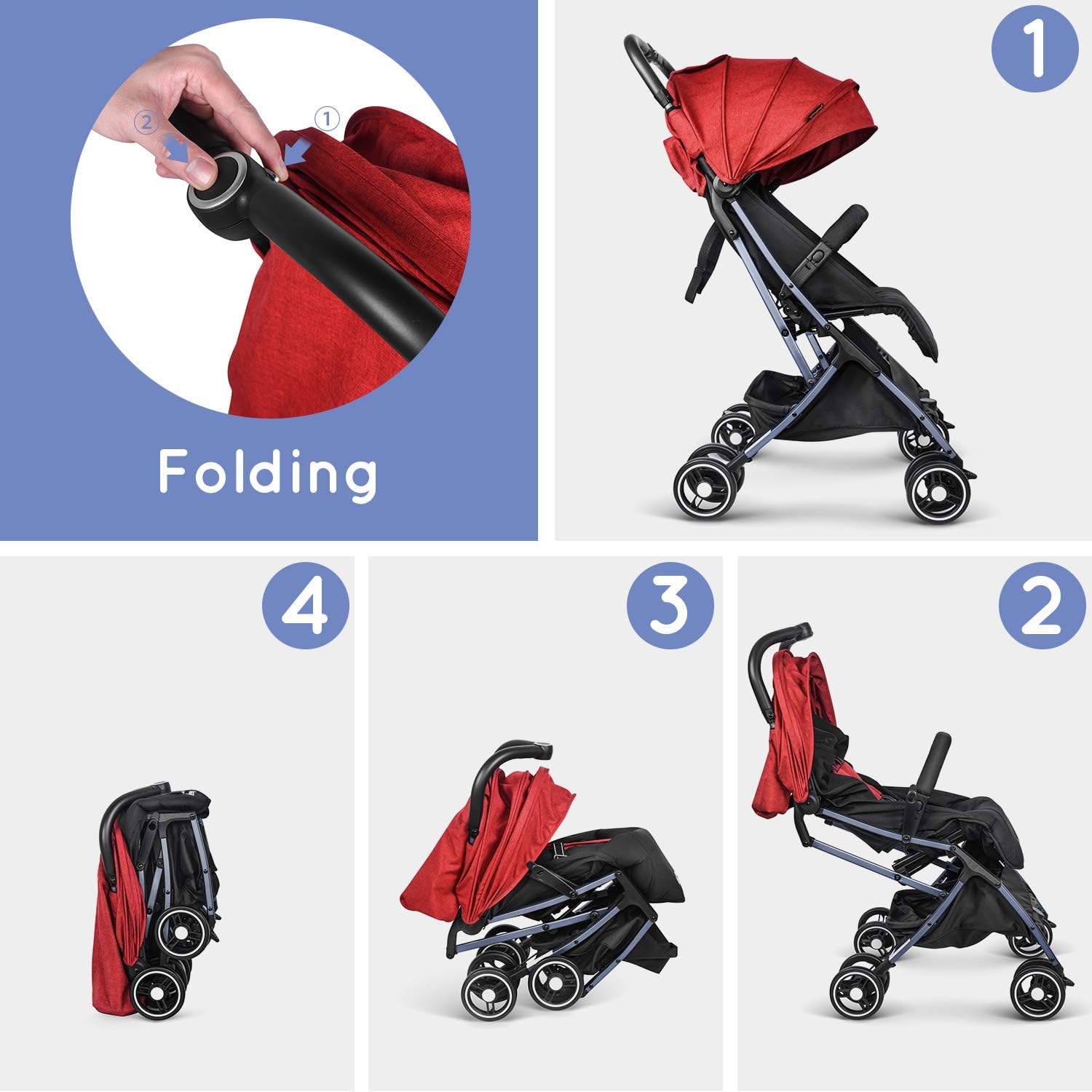 poussette canne légère et inclinable