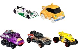 Hot Wheels Disney and Pixar Lightyear Toy Car 5-Pack, Set of 5 Die-Cast 1:64 Scale Starships from The Lightyear Movie for Collectors & Kids