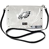 Littlearth womens NFL Clear Envelope Purse With Black Fashion Strap