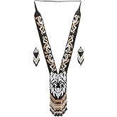 Native Tribal Style Long Statement Beaded Necklace for Women Handmade