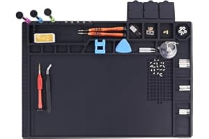 Premium Heat Resistant 932° Magnetic Silicone Soldering Mat Electronics Work Mat for Computer Cell Phone Laptop Repair,BGA So