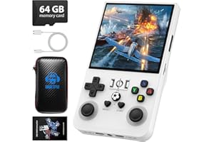 DVJQSN R36MAX Retro Handheld Game Console, 4.0 Inch 720x720 IPS Screen, Built-in 18,000+ Classic Game, Portable Hand Held Open Source Linux System, 4000mAh Battery Retro Gaming Console (White 64GB)