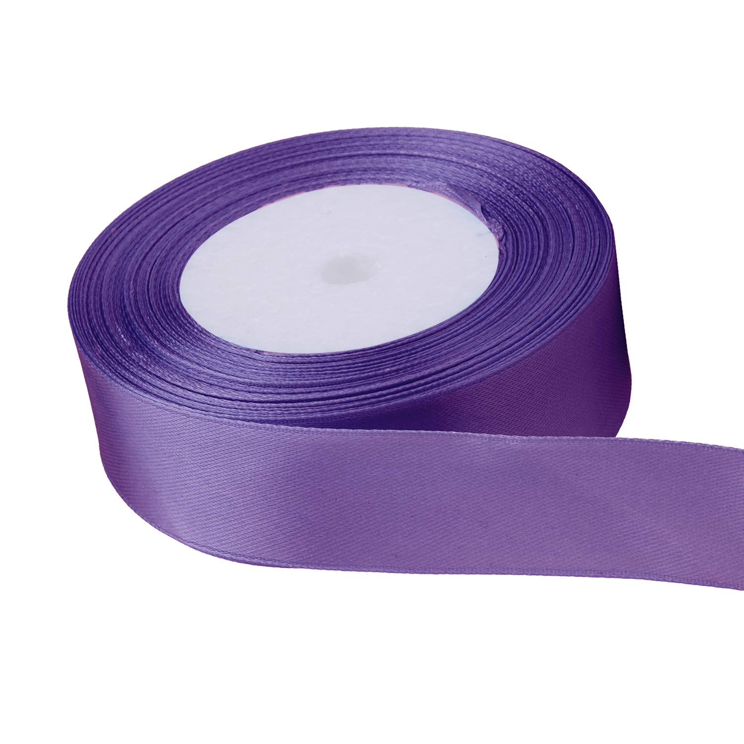 Trimming Shop Purple Ribbon Roll - 23mm x 25 Metres - Double Sided Satin Brightly Coloured - 100% Polyester - for Gift Wrapping, Decorating, Arts and Craft - Machine Washable
