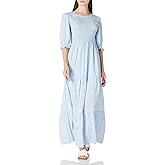 Womens Summer Casual Half Sleeve Bohemian Floral Tiered Maxi Dress